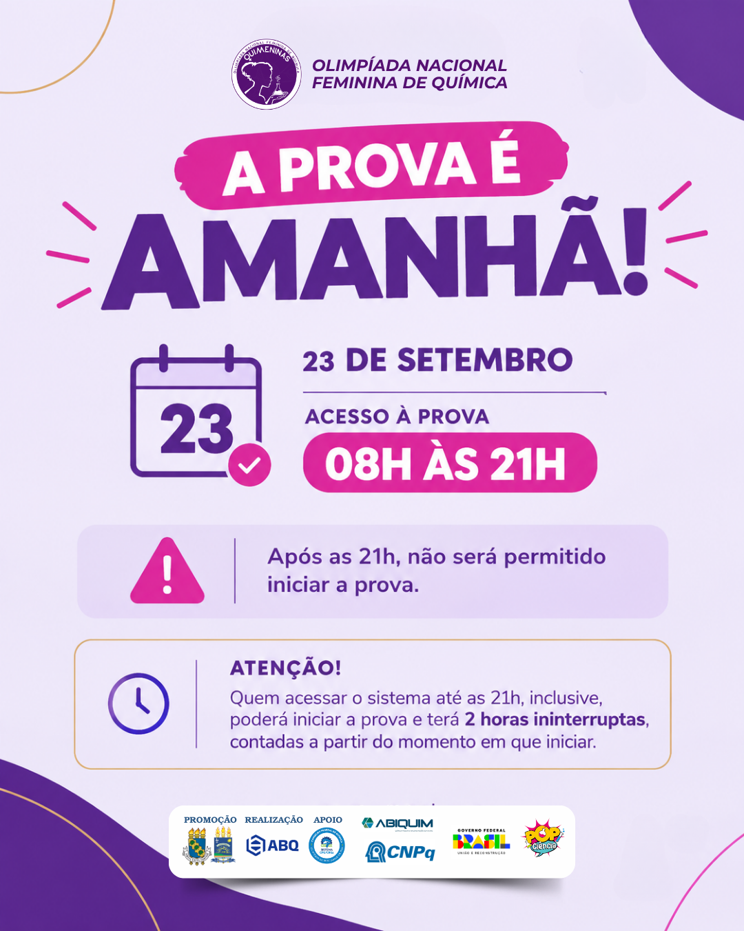 Quimeninas 2026: confira as orientações para o acesso à prova